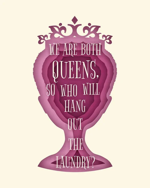 Vintage královna silueta s textem citace — Stock fotografie
