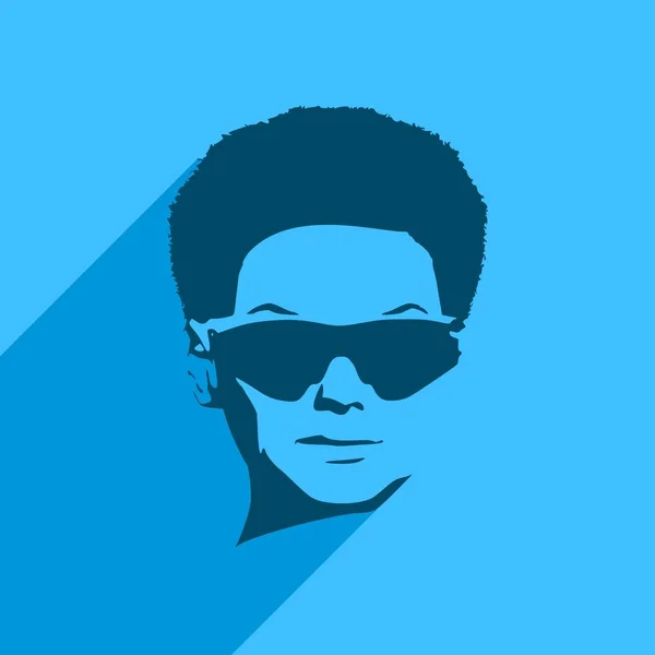 Retrato de mujer hermosa en gafas de sol negras . — Vector de stock