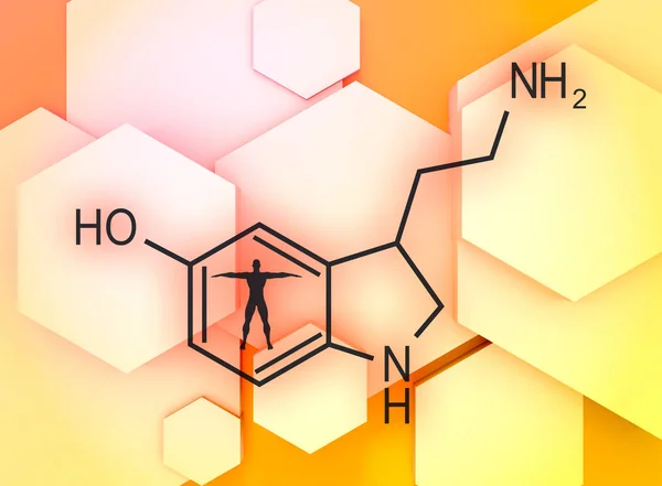 Formula ormone serotonina. — Foto Stock