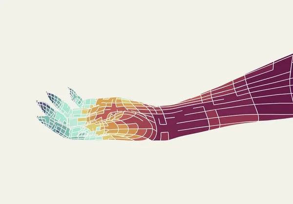 Abstraktní lidská ruka — Stockový vektor