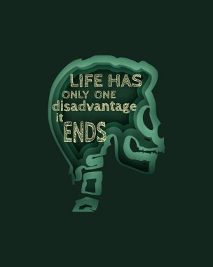 İllüstrasyon kafatası alıntı ile