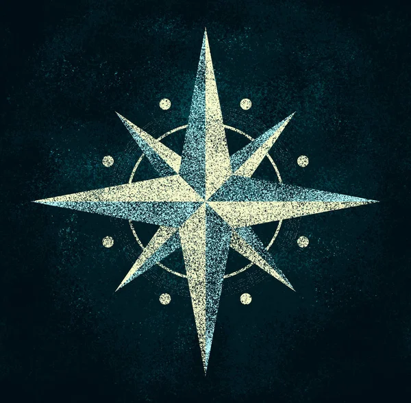 Geometri deseni üzerindeki pusula sembolü