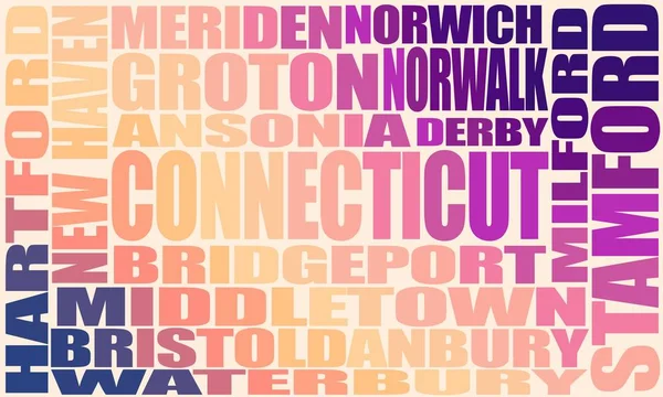 Connecticut villes d'État — Image vectorielle