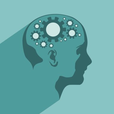 Bir kadın kafası silueti.