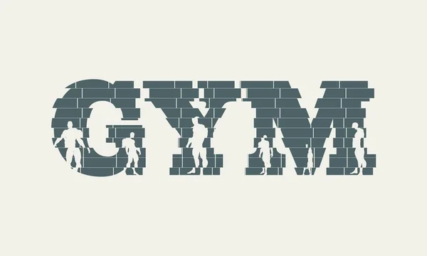 Gym word lettering — Stock Vector