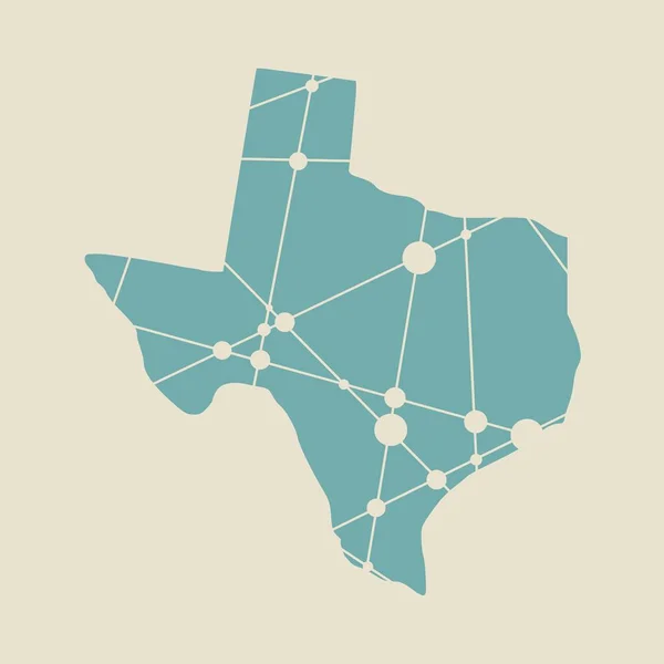 Kaart van Texas State — Stockvector