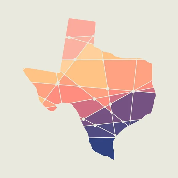 Teksas Eyalet Haritası — Stok Vektör