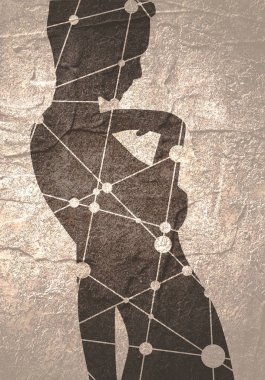 Kafası karışmış kadın silueti