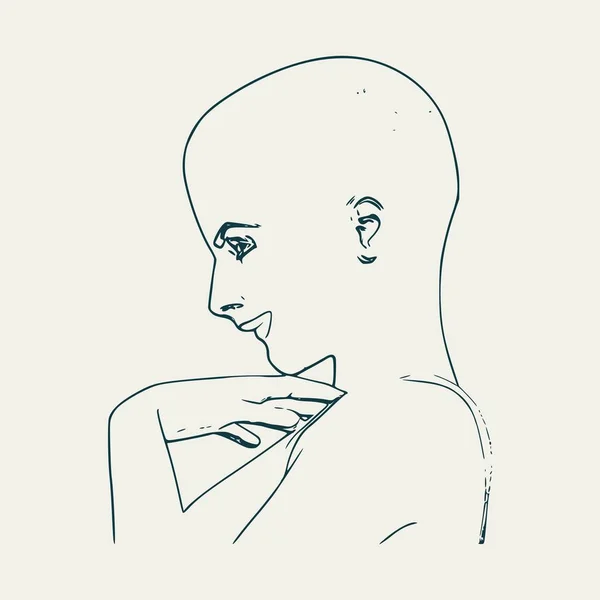 Silhouette d'une tête féminine. — Image vectorielle