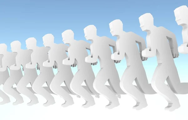 Businessmen silhouettes running — Stock Photo, Image