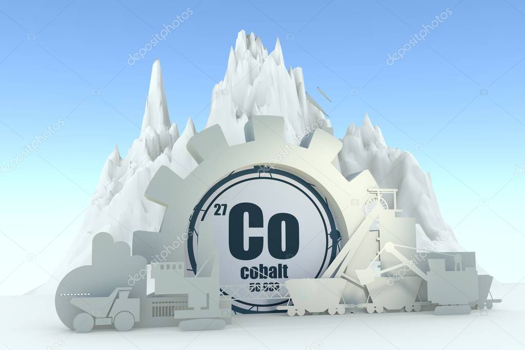 Design concept of coal mining industry.