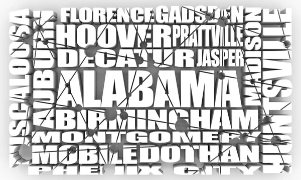 Ciudades del estado de Alabama — Foto de Stock
