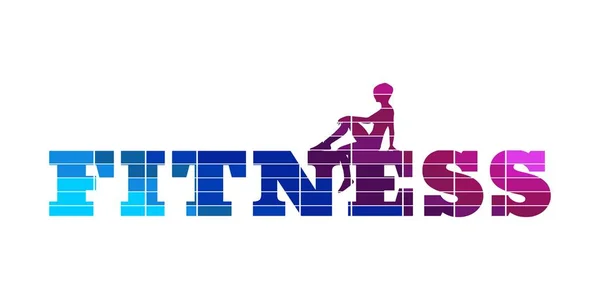 Kadın siluet fitness metin — Stok Vektör