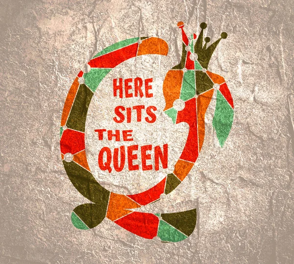 Vintage koningin silhouet. — Stockfoto
