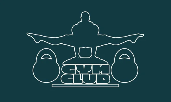 Gimnasio club emblema — Vector de stock