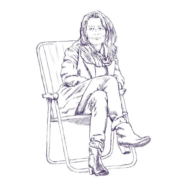 Sketch einer jungen Frau — Stockfoto