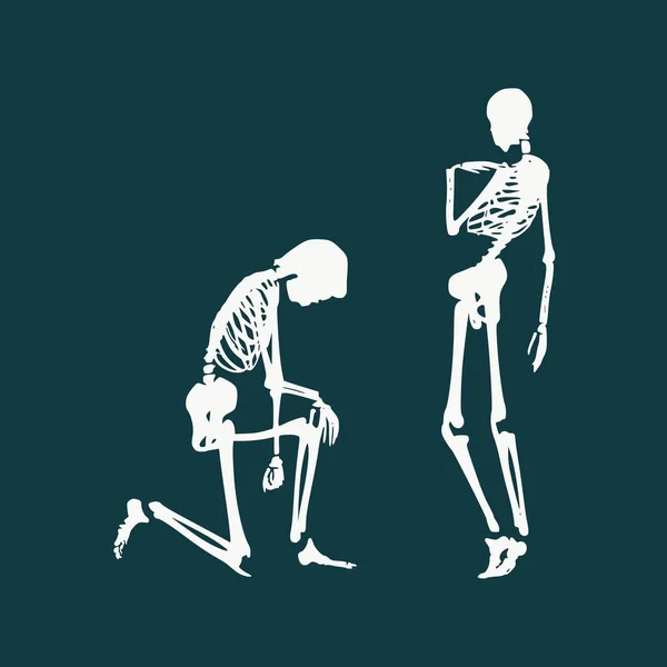 Man asking woman to marry him. Cartoon illustration. Silhouettes of two skeletons — Stock Illustration Man Asking Woman Marry Him Cartoon Illustration Silhouettes Two Skeletons Stock Illustration