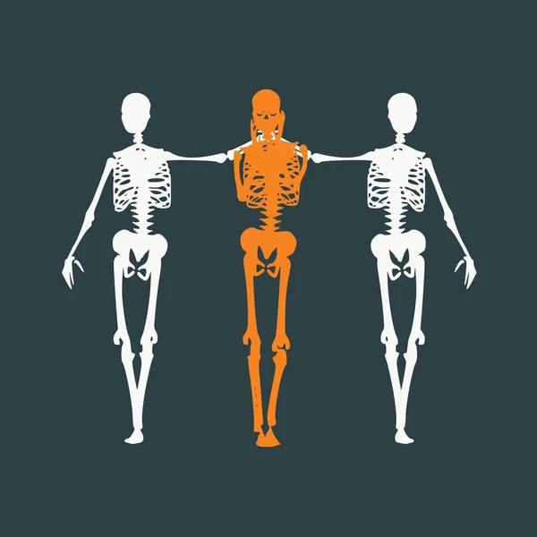 Squelette humain Halloween — Image vectorielle