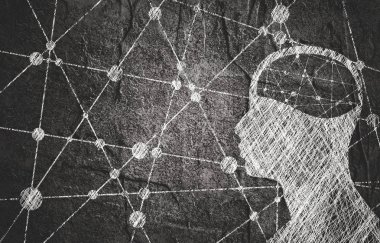 Bir adamın silueti.