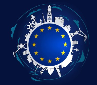 Kargo portu ve göreceli resim ile daire çiz