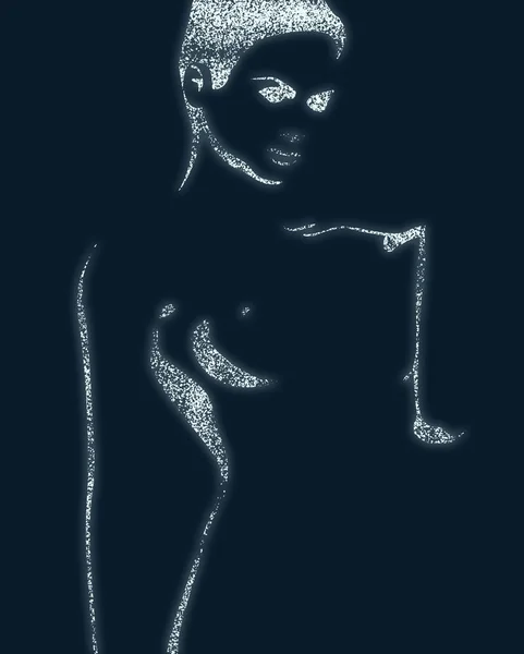 Nackte junge Frau Illustration — Stockfoto