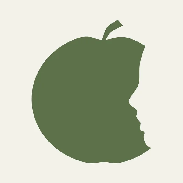 Siluetas de manzana y cabeza. — Archivo Imágenes Vectoriales