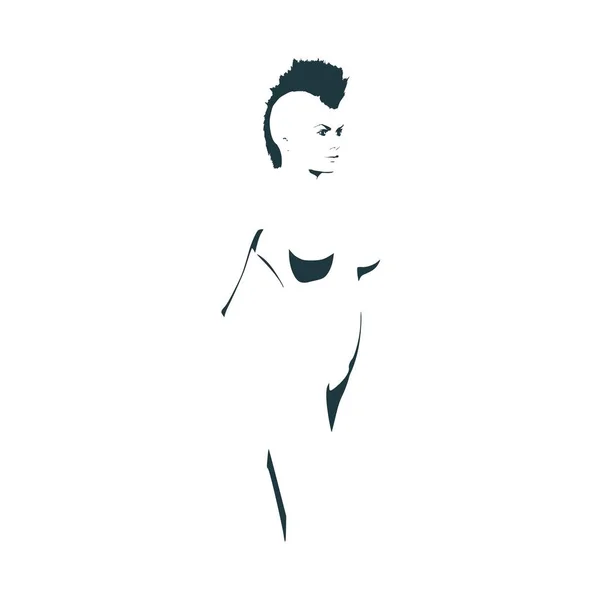 Mujer joven desnuda — Vector de stock