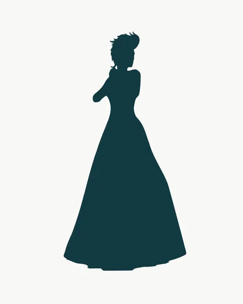 Женский силуэт в платье — стоковый вектор