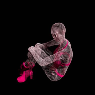 3d Izgaradaki Kadın.