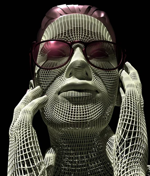 Lady from a 3d Grid.