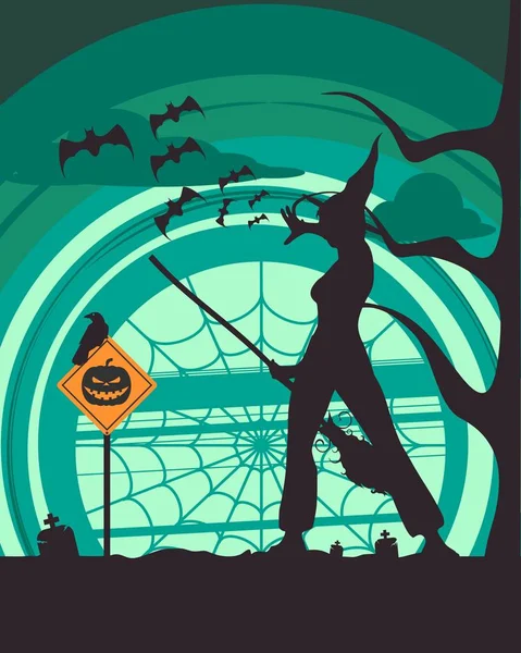 Affiche vacances Halloween — Image vectorielle