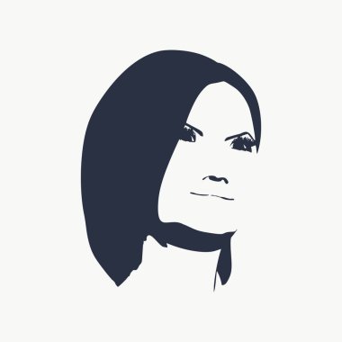 Bir kadın kafası silueti..