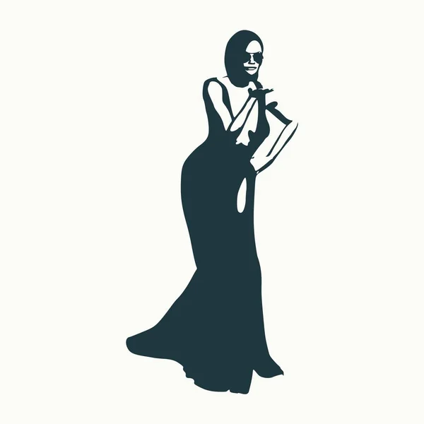 Silhouette femme en robe — Image vectorielle