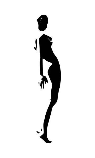 Silhouette dame sexy — Image vectorielle