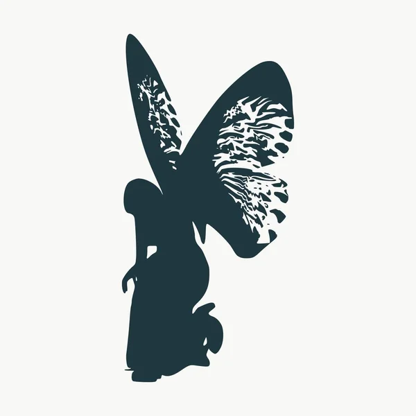 Illustratie van vrouwelijke vlinder — Stockvector