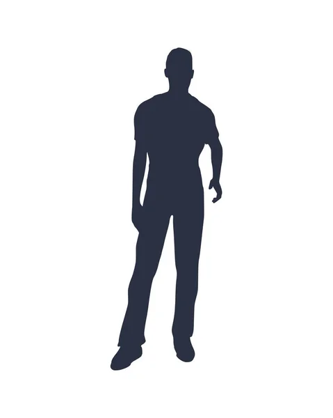 Young man silhouette — Stock Vector