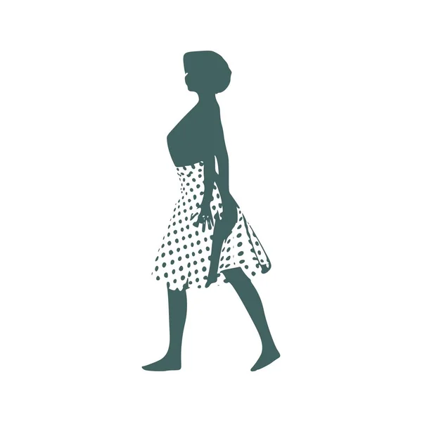 Silueta de mujer en vestido — Archivo Imágenes Vectoriales