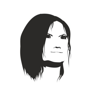 Bir kadın kafası silueti..