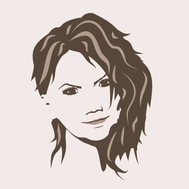 Bir kadın kafası silueti..