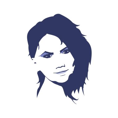 Bir kadın kafası silueti..