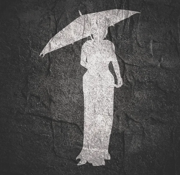 Elbiseli kadın silueti — Stok fotoğraf