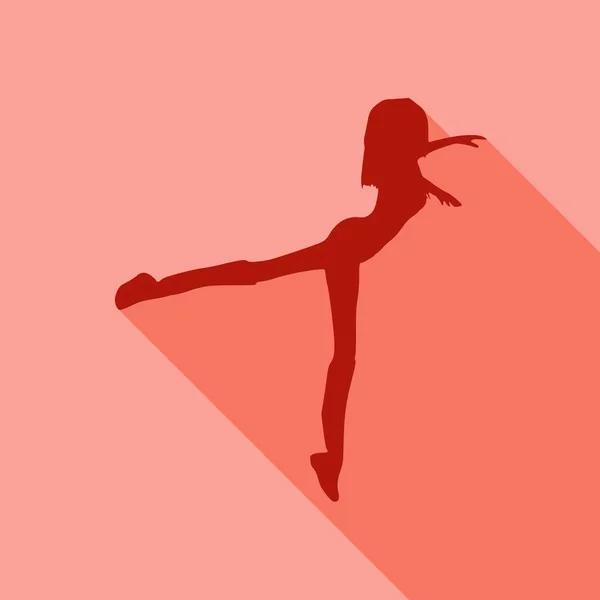 Silueta de una bailarina — Vector de stock