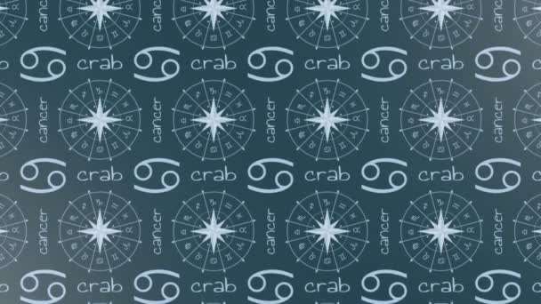 Astrologi tecken krabba. — Stockvideo