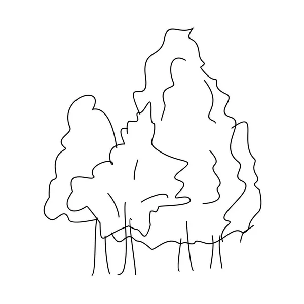 Verschiedene umrissene Bäume — Stockvektor