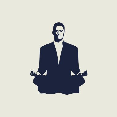 İş adamı meditasyon illüstrasyonu