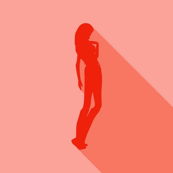 Silhouette femme confondue — Image vectorielle