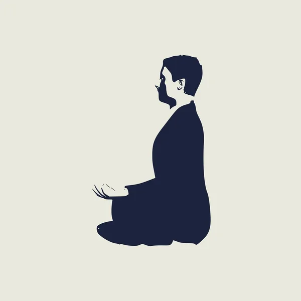 Uomo d'affari meditazione illustrazione — Vettoriale Stock