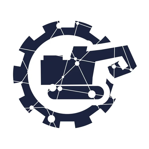 Logo maszyny górniczej lub budowlanej — Wektor stockowy