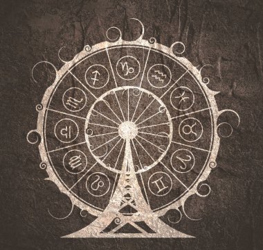 Astroloji sembolleri daire içinde.