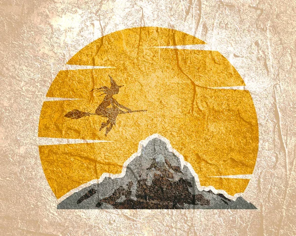 Silhouette Montagne Modèle Emblème Abstrait Minimal Icône Extérieure Des Sommets — Photo